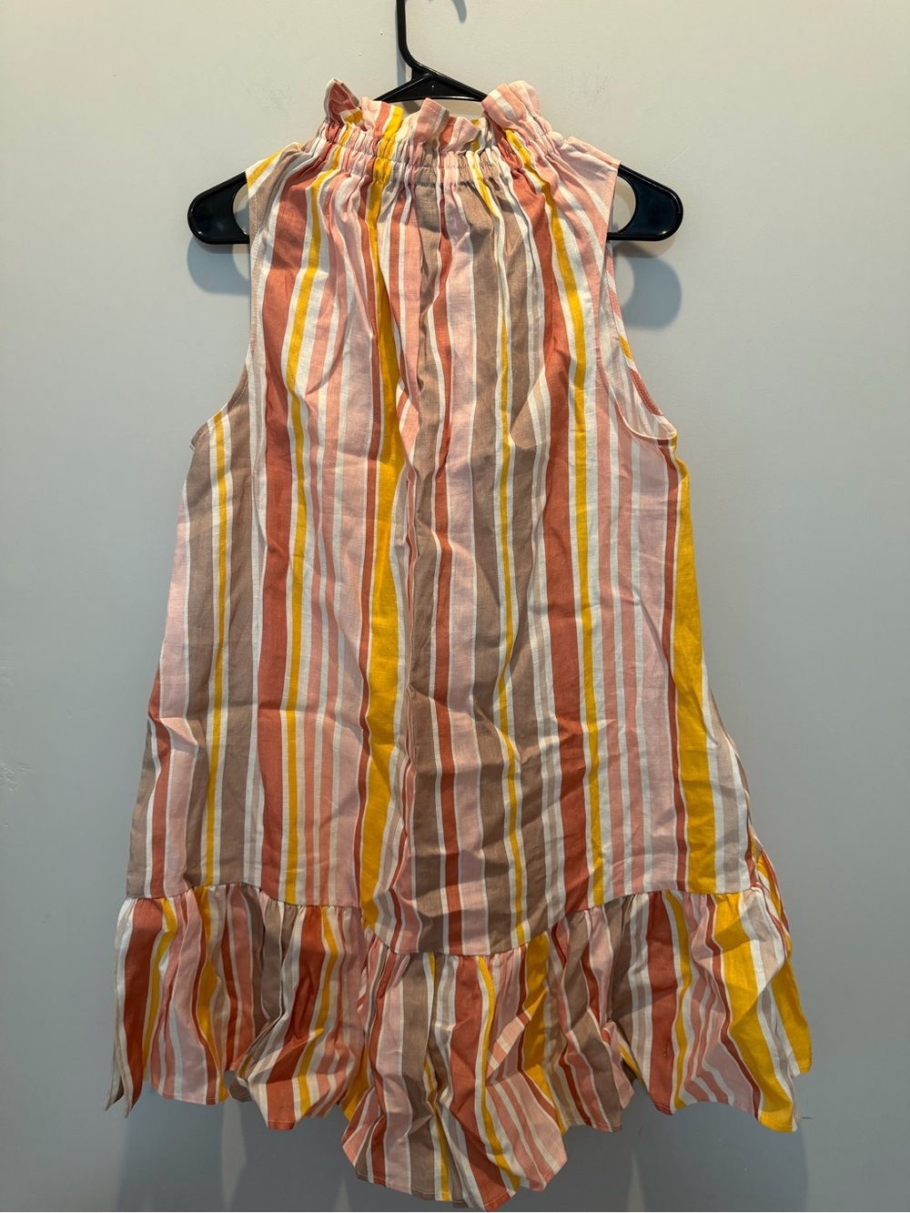 EPHEMERA 100% Linen Garland Striped High Neck Mini Dress Size Medium - Picture 5 of 9
